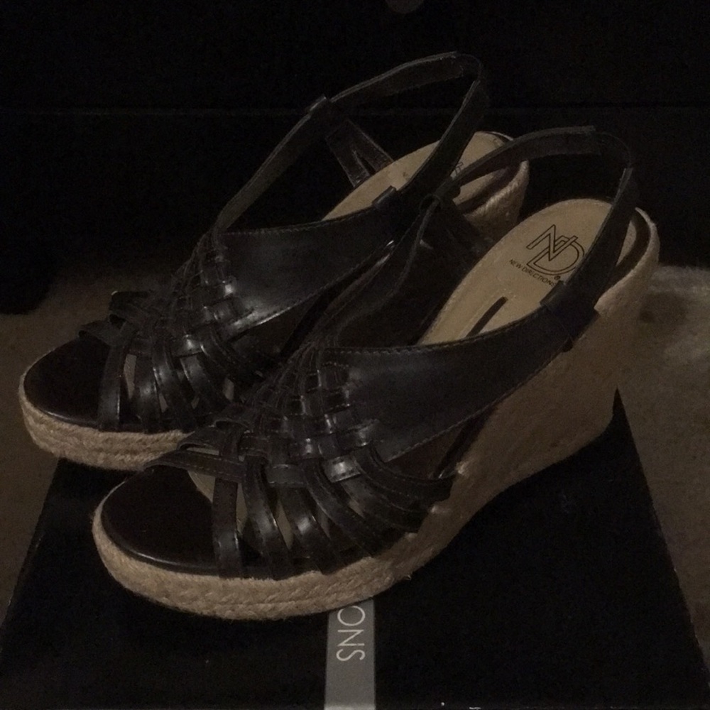 Brown espadrille wedges